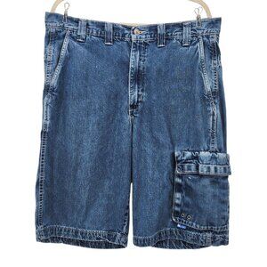 Vintage L2 Levis Mens 36 Shorts Baggy Cargo Denim Jean Distressed Skater Y2K